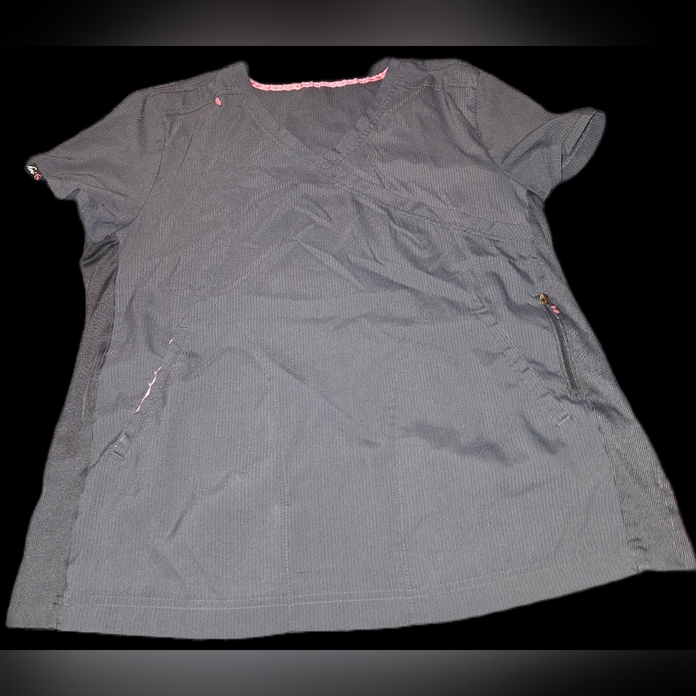 Charcoal Short Sleeve Women's Scrub Top